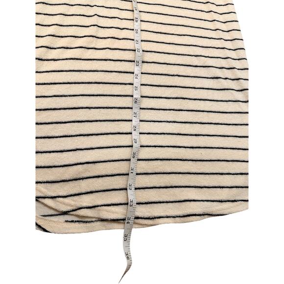 Thread & Supply Striped Terrycloth Coverup Tunic Beach Dress, Navy Ecru, M - Picture 5 of 6